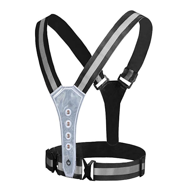 LED Refleksvest Høy Synlighet LED Reflekterende Sikkerhets Løpelys black