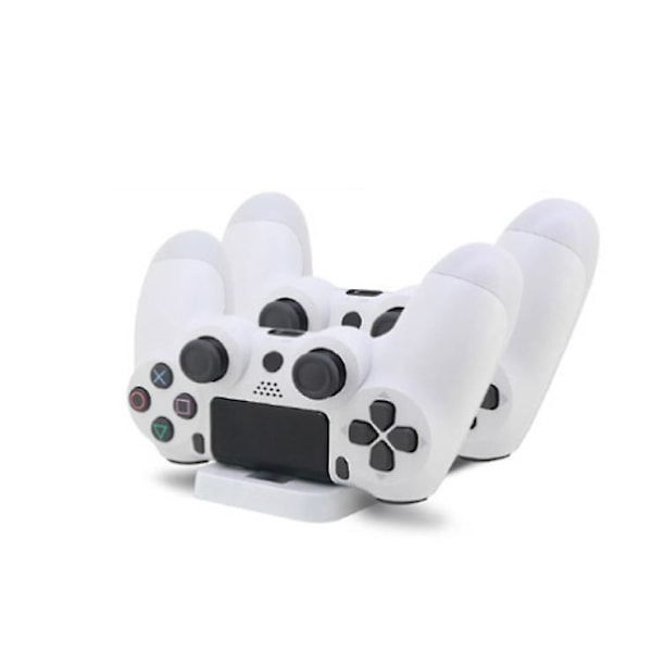 PS4 Handkontroll Trådlös Laddare, PS4 Dubbel Handkontroll Laddare, USB Laddningsstation Dockningsstation white
