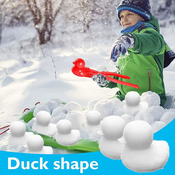 34 cm stor storlek Duck Snowball Maker Clip, Snowball Maker Tool, perfekt utomhuslek Snö- eller sandleksaker (rosa) RED Small