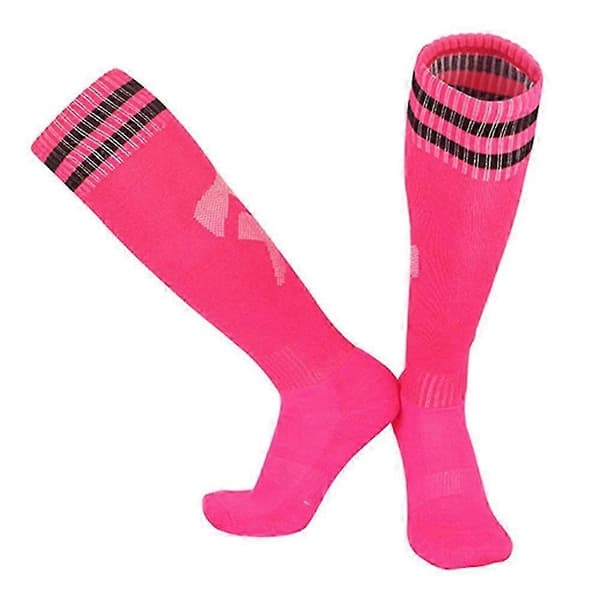 Raidalliset polvisukat lapsille, M-koko, 34-38 Multicolor Pink and Black