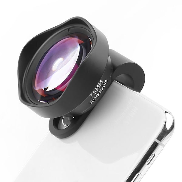 75mm 10x Makroobjektiv HD Uden Forvrængning 17mm Gevind SLR Klips, Egnet Kompatibel med Apple, Huawei, Xiaomi
