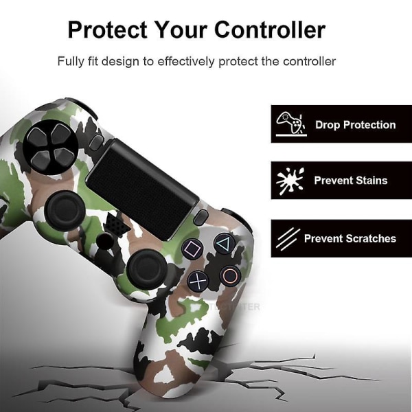 Silikongummifodral för Sony Playstation 4 PS4-kontroller, skyddsskal för PS4 Pro Slim gamepad-kontroller med tumgrepp Painting bird