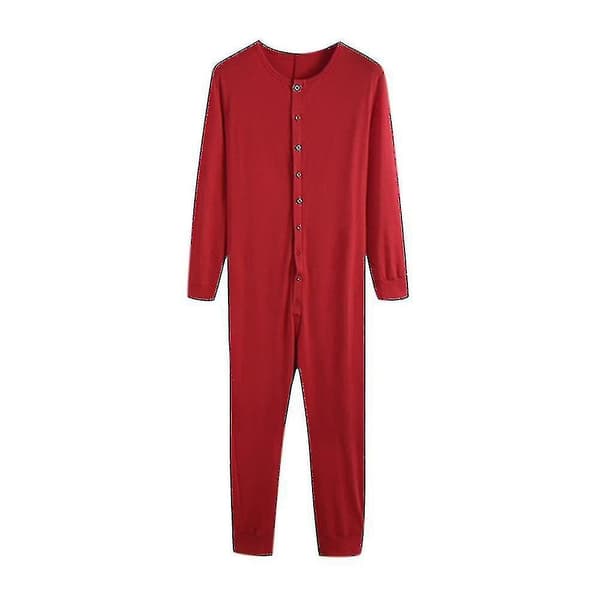 [LCS] Herre heldragt lange underbukser natpyjamas Red XL