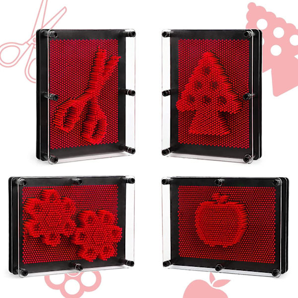 3D Pin Art Leksak, Unik Plast Pin Art Tavla För Barn, Inspirerar Fantasi & Utmanar Sinne Red