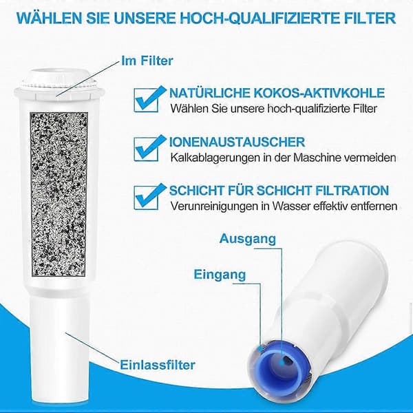 [LCS]3 stycken filterpatroner kompatibla med Jura Claris White, kaffevattenfilter 38 plastic