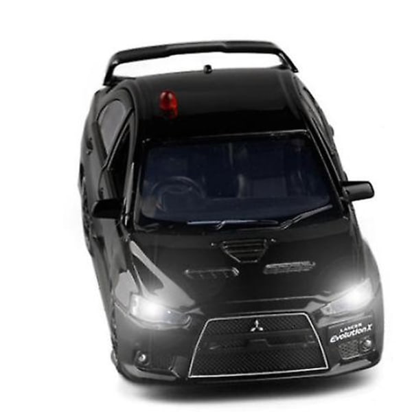 EVO IX 9 poliisimallin leluauto simulaatioäänellä ja -valolla EVO X 10 painevalettu leluautomalli (musta)