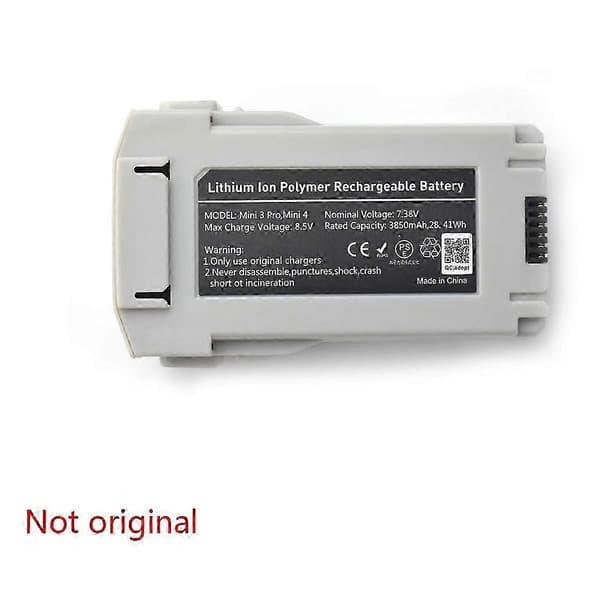 3850mAh PLUS Batteri egnet til Mini 3/Mini 3 Pro/Mini 4 Pro Opladningshub Intelligent Flybatteri Tilbehør Gray