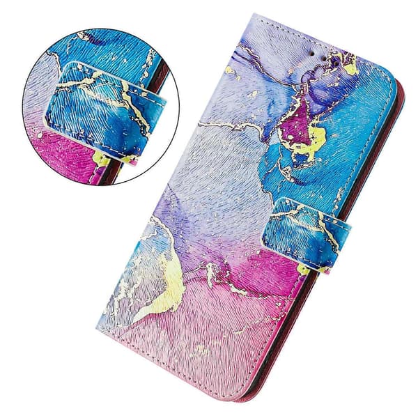 [LCS]Till Samsung Galaxy A26 5G Fodral Mönstertryck Plånboksfodral med Rem Multicolor Marble