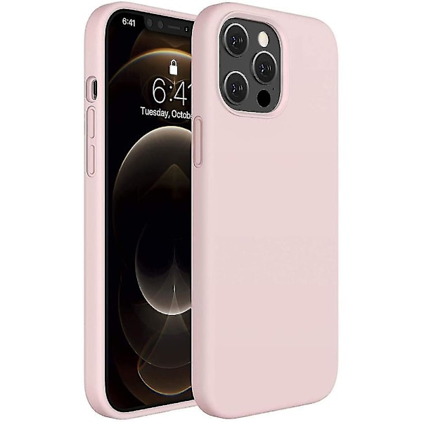 Iphone 12 Pro Max Støtsikker Flytende Silikon 6.7 Tommers Deksel Sand Pink