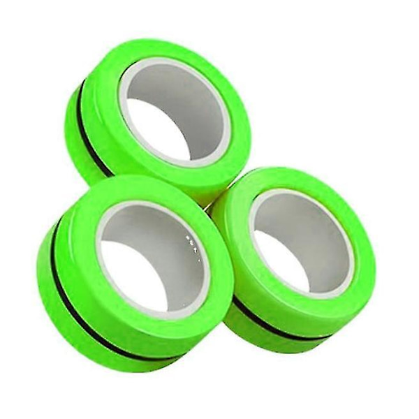 3 st Magnetiska Fingerringar Fidget Leksaker, Stress Ångest Dekompression