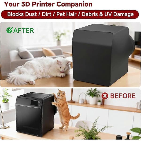 3D-printer støvovertræk til FLASHFORGE Adventurer 5M Pro, tætsiddende letvægts åndbart anti-støv 3D-printerovertræk Black