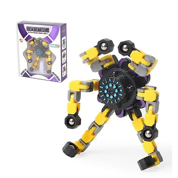 Vriden och Deformerad Robot Rolig Fidget Spinner Sensorisk Leksak Yellow