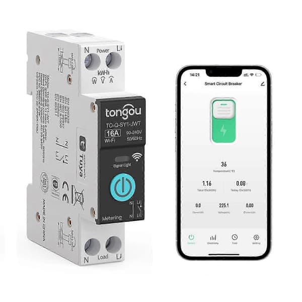 Smart Timer Strømbryter WiFi Fjernovervåking 16A Strømmåling Intelligent Kontroll av Hvitevarer