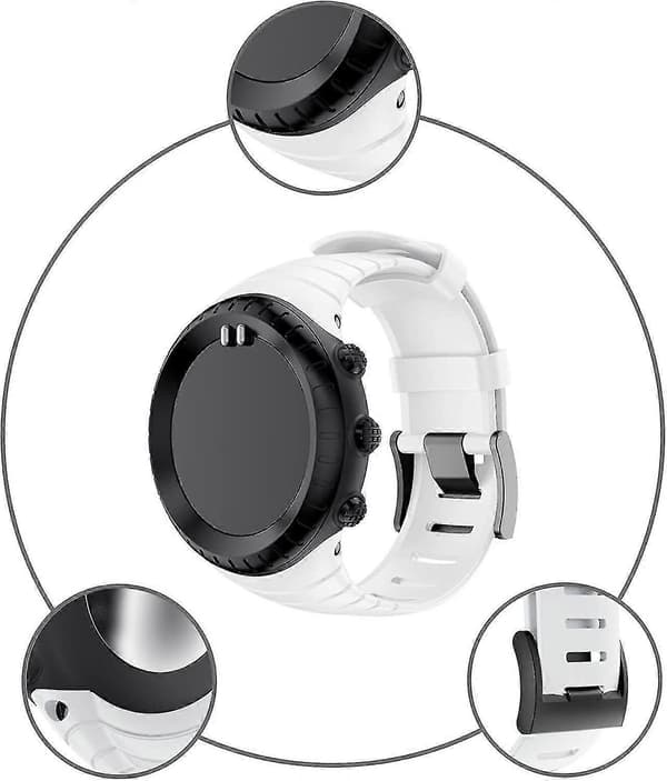 Suunto Core Rem, Gummi Udskiftningsurrem Til Suunto Core Ss014993000. white