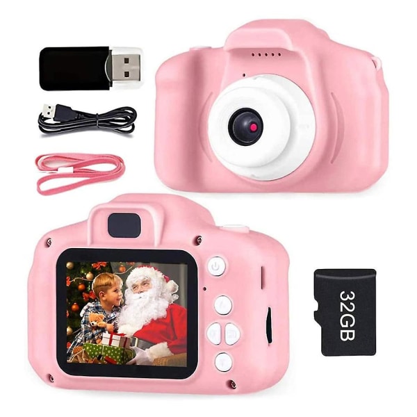 800w 1080p Barn Barn Presentkamera Mini pedagogiska leksaker för barn Baby Födelsedagspresent Digitalkamera Pink