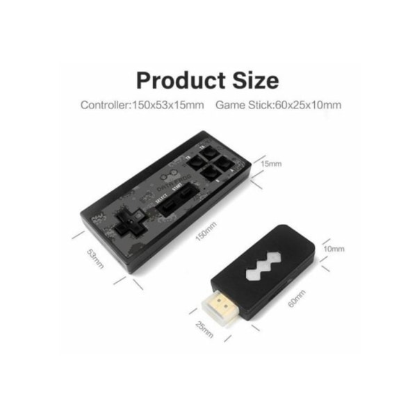 Retro Stick-Data 4K USB trådlös handhållen TV-TV-spel