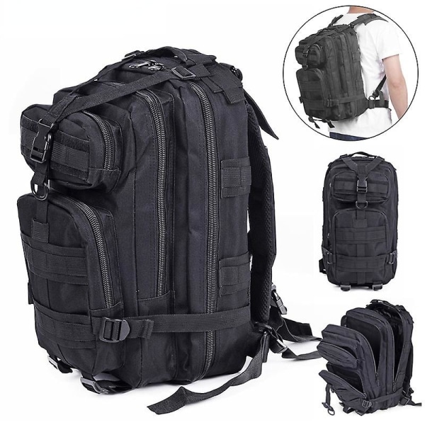 25l vattentät 3p taktisk ryggsäck, mäns militär armé utomhusväska Ryggsäck Vandring Sport Camping ryggsäck Black