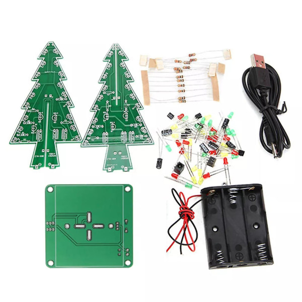 Julepynt DIY juletre LED blinkende sett 3D elektronisk