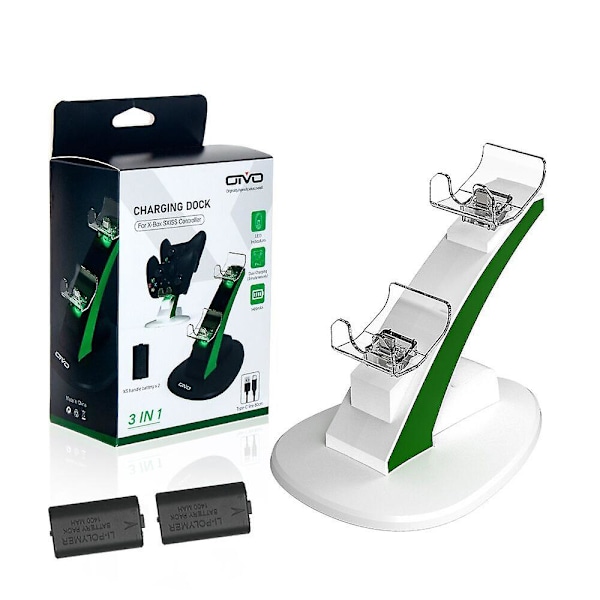 Kontroll Batteriladdare För X Box Xbox Series X S Gamepad Laddningsstation Kontrollstativ White