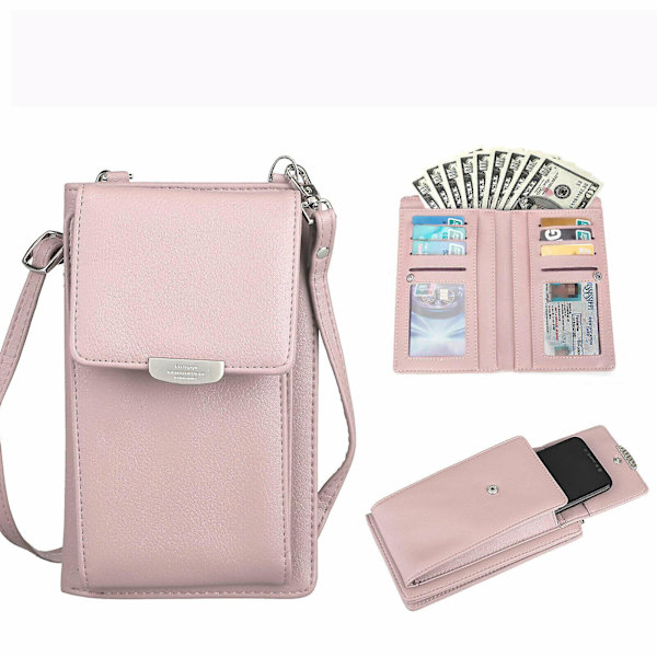 Dame Damepung Lommebok Telefon Kortholder Pink