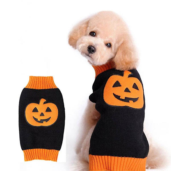 Lemmikin Halloween-juhla Kurpitsa Neulottu Villapaita Lemmikit Koirat Syksy Talvi Lämpimät Vaatteet