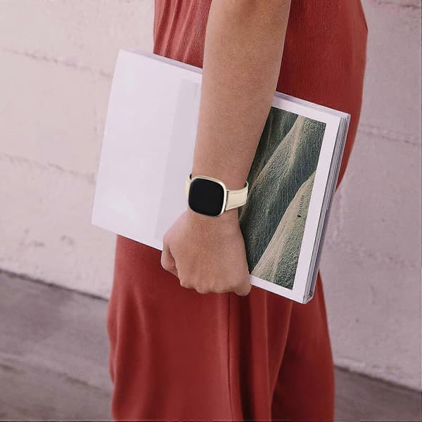 [LCS] Til Fitbit Versa 4/Fitbit Sense 2 Urrem Ægte Koskind Læder Armbånd Multicolor Style E