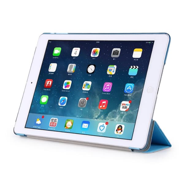 [LCS]iPad Air / 9.7\" (2017) / (2018) - Slimfit Tri-Fold Deksel - Lyseblå Lyseblå LightBlue Ljus Bla