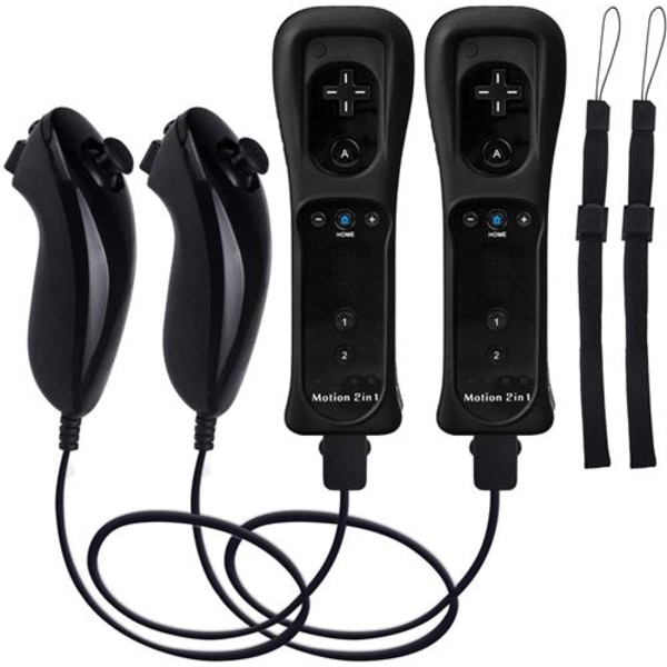 2x 2 i 1 Integrert Wiimote Motion Plus-kontroller og Nunchuk