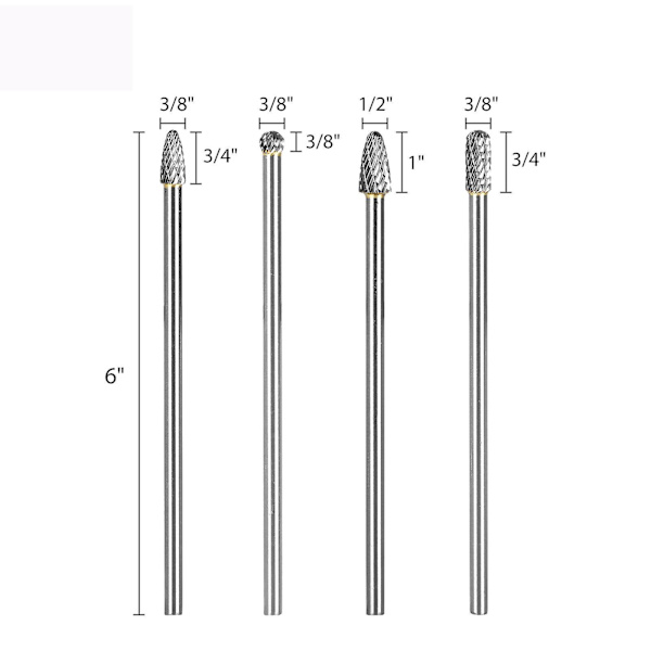 Hårdmetall Fräs Stift Set Dremel Borr Bits Roterande Slipmaskin Slipning