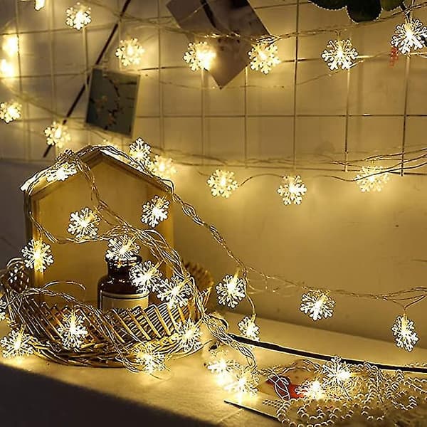 [LCS]Julelys, 100 LED Snefnug Lyskæde yellow