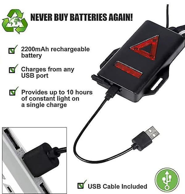 [LCS] Nattløpelys, oppladbart USB-oppladbart brystlys m