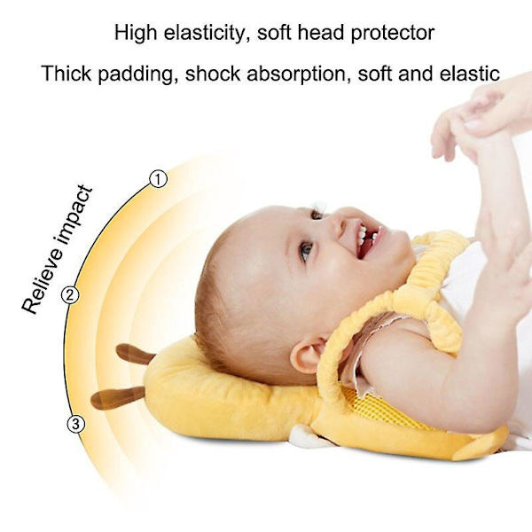 Nytt Merke Søt Baby Spedbarn Småbarn Nyfødt Hode Ryggbeskytter S 35cm Angel Yellow