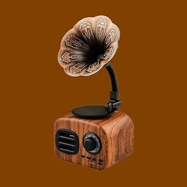 Pähkinäpuun värinen langaton kaiutin retro puinen kannettava mini bluetooth järjestelmä TF FM radio subwoofer