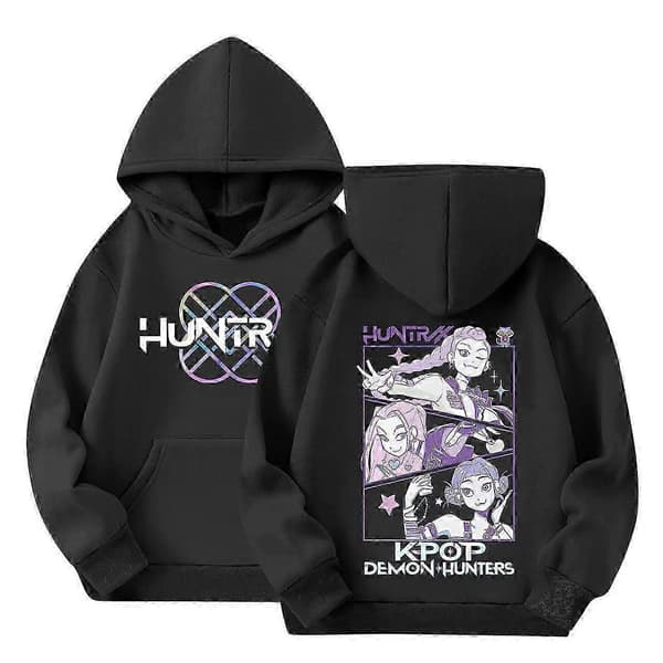 KPOP Demon Hunters' Kids HUNTRX Hettegenser Pullover Topp black 140cm
