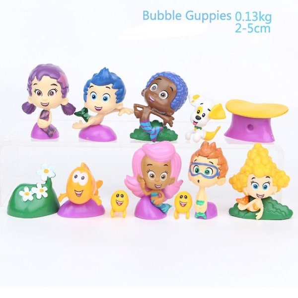 Bubble Guppies 12 st Figurset PVC LEKSAK GIL Molly