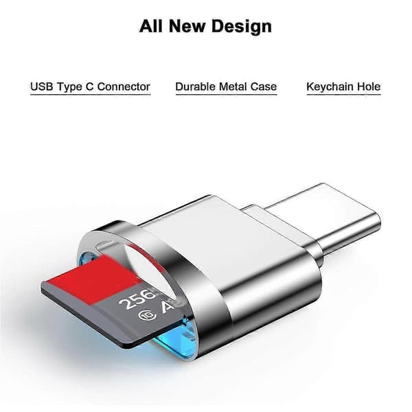[LCS]Micro-SD-kortlæseradapter, USBpe C til Micro-SD/TF-kortlæser Micro-SD-kortadapter kompatibel medpe-C,B