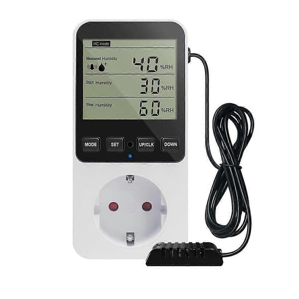 Fugtighedsregulator, Temperaturregulator Stik 230 V, Temperaturafbryder, Stik Termostat Afbryder White