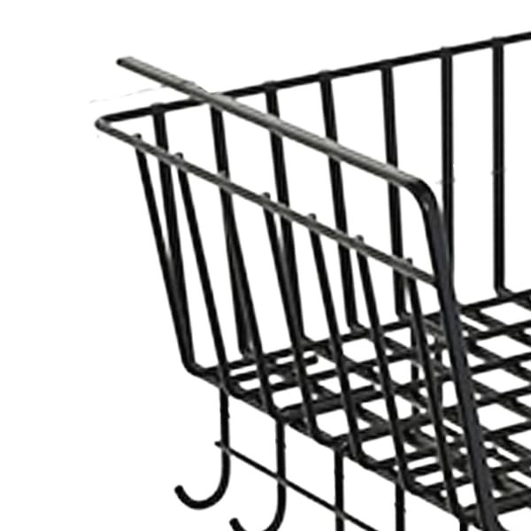[LCS] Under-shelf Wire Basket Iron Black Multifunctional Space-saving Hanging Basket Organizer Under Cabinet