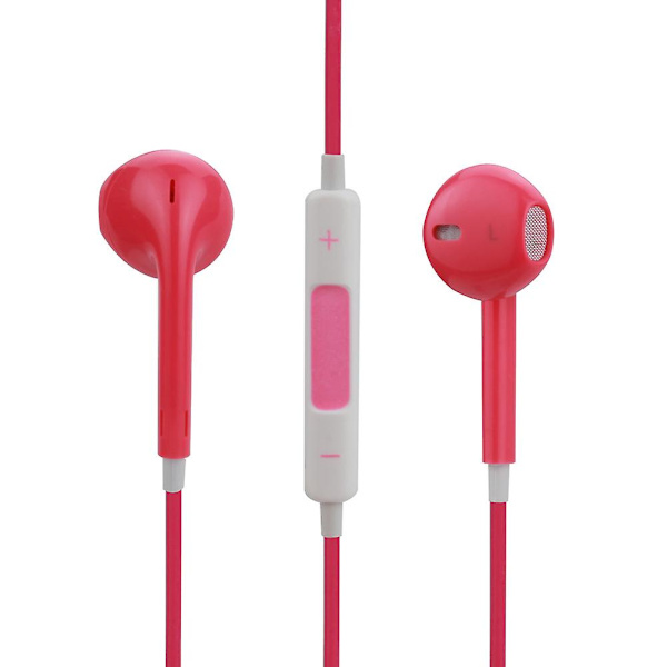 Flerfärgat hörlurar med volymkontroll och mikrofon för Iphone 5 5g 4s Ipad In-Ear Earbuds Red