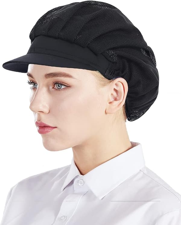 [LCS] 3 mustan kokinhatun setti verkolla, unisex keittiöhatut