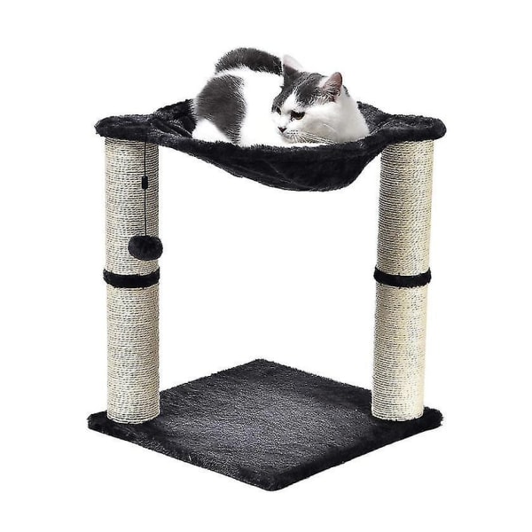Cat Condo Tree Tower med hängmatta säng och skrapstolpe (grå)