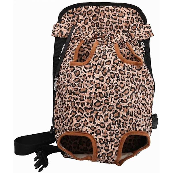 Handsfree Justerbar Ryggsäck Resväska För Husdjur Raser Utomhus Leopard