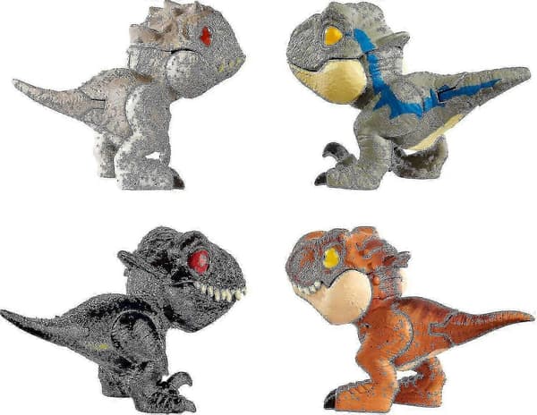 [LCS]4 Dinosaur Snap Squad-samleobjekter fra hele verden for visning, lek og snap-funksjon for å feste på ryggsekker og matbokser