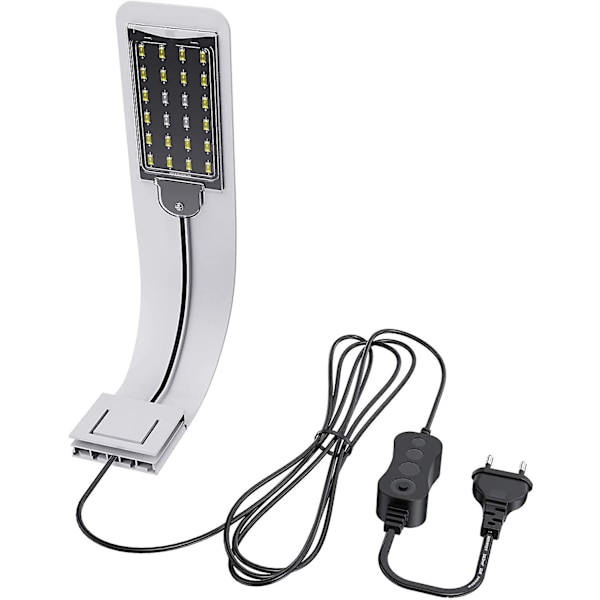 Ultra-tynd LED-lampe til små akvarier, Mini akvarieklemmelampe, 10w (hvid)