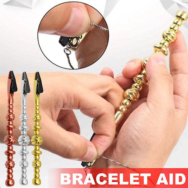 Armbånd Bærehjælpeklips Hjælper Fastgør Løsnere Fastgørelsesværktøj Kompatibelt med Ur Smykker Halskæde Silver