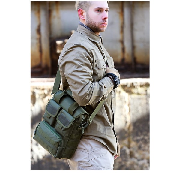 L Storlek Bra Hjälpare Tactical Tote Laptop Militärväska Axelremsväska Camo För Jakt Camping Vandring Utomhus 1 Styck (svart, Cp Camo, Grön, B