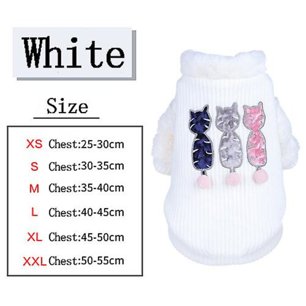 Kæledyr Kat Hund Tøj Tykkere Varmt Jule Tøj White XL