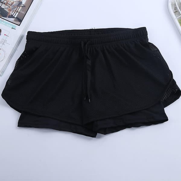 2-i-1 treningsshorts for kvinner til yoga, løping og jogging med elastisk liv S