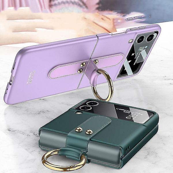 Samsung Galaxy Z Flip 3 -puhelimen suojakotelo, erittäin ohut rengassolki, kokoontaittuvan puhelimen suojasarja Purple