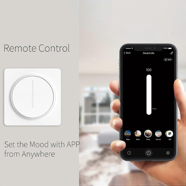 [LCS]SD02 Smart Home Tuya WiFi Väggdimmerbrytare Pekkontroll Steglös Ljus Intelligent Panel, EU-standard